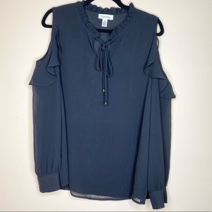 {Calvin Klein} cold-shoulder blouse